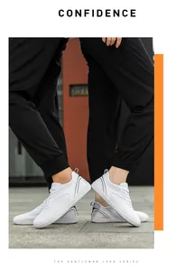 Vue détaillée de baskets blanches respirantes en Fly-Knit pour couples en ville