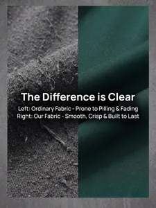 Comparison showing high-quality smooth woven fabric vs ordinary pilling material.