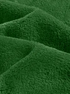 Macro detail of soft dark green coral fleece fabric for men's casual hooded jacket