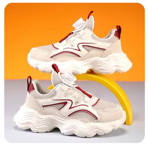 Eleganti scarpe da ginnastica per bambini con fibbia rotante e design in rete traspirante