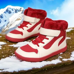 Botas de Nieve de Invierno para Niños Impermeable Cuero Sintético Tela Oxford Forro de Felpa Cálido Zapatillas de Exterior para Niños Niñas