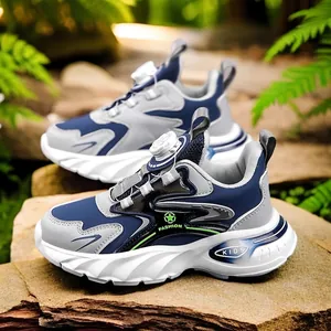 Zapatillas de correr ligeras y transpirables para niños con hebilla giratoria