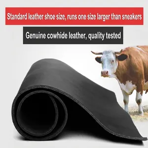 Matériau en cuir de vachette noir véritable de qualité pour bottes Martin