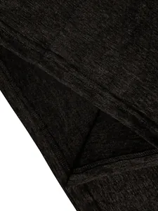 Macro view showing the soft heathered texture and high-quality seams of a men's Henley shirt