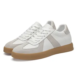 Chaussures GAT Retro German Army Trainer pour Hommes Baskets à Augmentation de Taille Cachée Mode Patchwork Cuir et Daim Décontracté