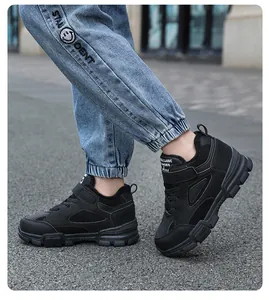 Bottes d'hiver noires pour garçons avec doublure chaude et semelle antidérapante