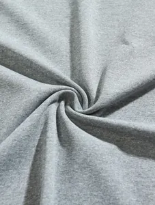 Close-up detail of grey heathered breathable jacquard fabric for men's Polo shirt