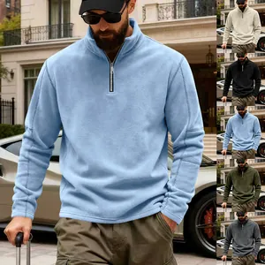 Sudadera de forro polar con media cremallera para hombre en varios colores para invierno