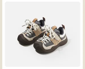 Baskets de sport pour enfants doublées de polaire chaude avec bout anti-choc hiver