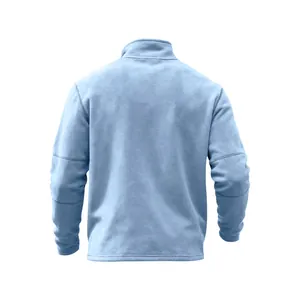 Vista trasera de sudadera de forro polar azul claro para hombre para el calor exterior