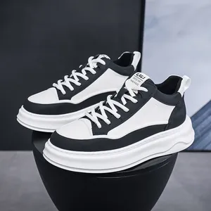 Herren High Top Board Schuhe Dicke Sohle Höhensteigernde Sneakers Streetwear Mode Lässige Sneakers Für Herren Schwarz Weiß Khaki