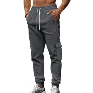 Herren Cargo-Jogginghose in Grau mit Fleecefutter und funktionalem Multi-Pocket-Design