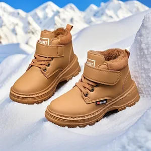 Bottines Martin d'Hiver pour Enfants Garçons Filles Imperméables Doublées en Polaire Chaudes Bottes de Neige Antidérapantes