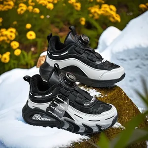Kinder Winter Sportschuhe Fleece Gefüttert Warme Sneakers Drehverschluss Laufschuhe Für Jungen Mädchen Outdoor Leichtatletik