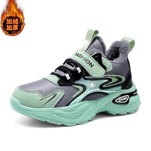 Zapatillas de deporte de invierno para niños con forro polar y suela gruesa