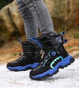 Bottes de neige d'hiver chaudes pour garçons avec une semelle bleue antidérapante