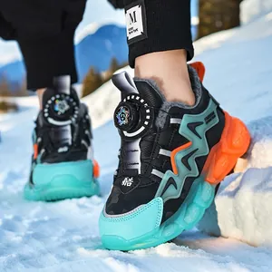 Scarpe sportive invernali calde da bambino con fodera in peluche sulla neve