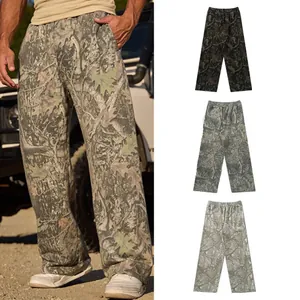 Atmungsaktive Herren-Sport-Cargohose mit Camouflage-Muster und elastischem Bund