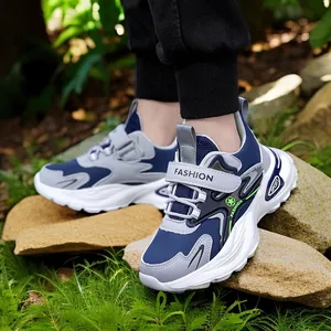 Boys Sports Sneakers Autumn New Children Synthetic Leather Lightweight Non-slip Running Shoes Retro Daddy Shoes For Students