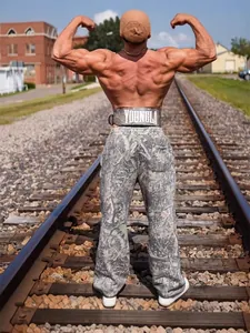 Herren Fitnesshose mit Camouflage-Druck, gerade geschnitten für Sport und Outdoor