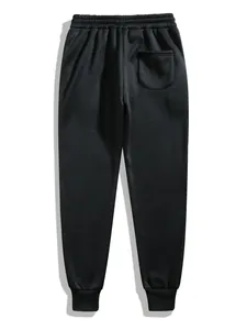 Detailed back view of men's black high street style casual joggers with one rear pocket