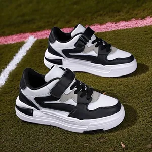 Zapatillas de Skate Casuales para Niños Sneakers de Cuero Sintético Transpirables para Niños Niñas Deportivas Con Cierre Adhesivo