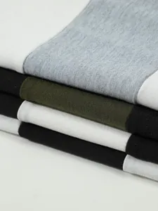 Close-up detail of fabric texture and colors for men's long-sleeved casual POLO shirts