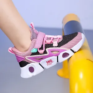 Lightweight breathable pink hollow out mesh sneakers for girls athletic sports running shoes