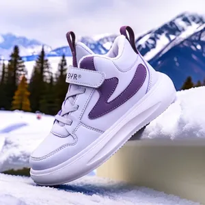 Sneakers Invernali Calde Foderate in Pile per Bambini Scarpe Sportive Alte in Pelle Sintetica per Ragazzi e Ragazze con Strappo