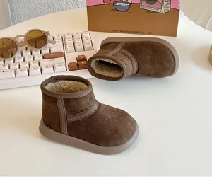 Cozy brown toddler snow boots featuring soft fleece lining for winter outdoor comfort