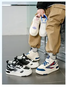 Collection de baskets montantes en cuir pour enfants dans divers coloris tendance