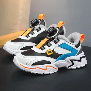 Winter-Sportschuhe für Jungen mit Fleece-Futter, Drehverschluss und dicker Sohle