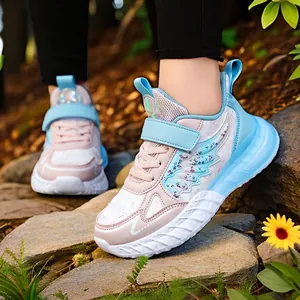 Zapatos Deportivos para Niñas Cuero Sintético Malla Alas Estrella Sneakers para Niños Pequeños Correr Al Aire Libre Viaje