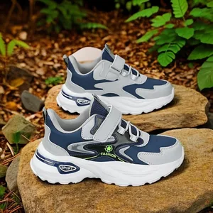 Jungen Mode Laufschuhe Kinder Casual Chunky Sneakers Kunstleder Atmungsaktiv Leicht Sport Schuhe Mit Klettverschluss
