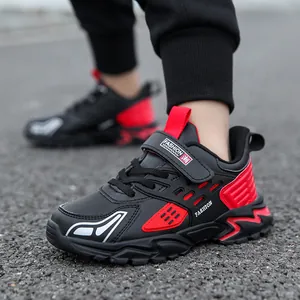 Zapatillas Deportivas para Correr para Niños Cuero Sintético Suela Blanda Ligera Zapatillas para Niños Estudiantes Años Primavera Otoño