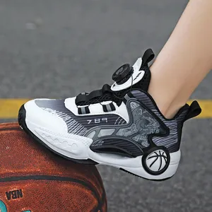 Chaussures de basket pour garçons avec mesh respirant et système de laçage rotatif