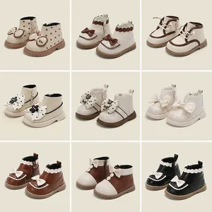 Kleinkinder Mädchen Prinzessinnen Stiefel Kunstleder Seitenreißverschluss Schleife Design Gepolstert Weiche Sohle Alltag Casual Kinder Kurzstiefel