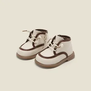 Beige und braune weiche Baby-Lauflernschuhe für Kleinkinder im Prinzessinnen-Stil