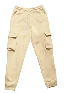 Herren Cargo-Jogginghose mit Fleecefutter und Kordelzug in Beige