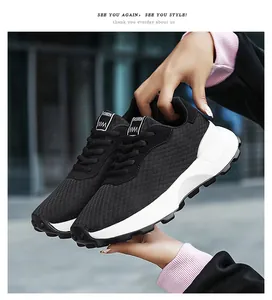 Breathable black mesh sneakers for teenage girls with casual lightweight sporty design