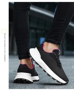 Professional breathable black and pink youth sneakers for autumn sports and leisure style