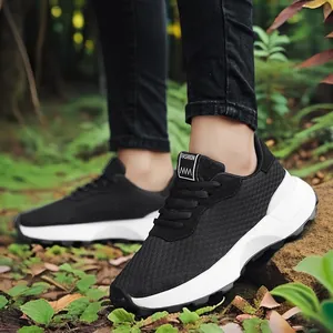 Teenage girls' black mesh breathable sneakers for autumn leisure and outdoor sports