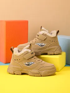 Botas de invierno cálidas para niños con forro de piel sintética