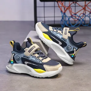 Stylische Leder-Sportsneaker für Jungen und Mädchen mit verstellbarem Klettverschluss
