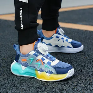 Scarpe da basket per bambini in mesh traspirante con pratica chiusura a fibbia rotante
