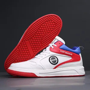 Herren Mode Farbblock Casual Skateschuhe Mikrofaser Leder Leicht Atmungsaktiv Rutschfest Plateau Sneakers Für Den Alltag