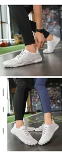Breathable white barefoot water shoes with grey wave patterns for gym and outdoor fitness