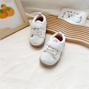 Premium white soft-sole toddler shoes with colorful heart patterns for boys and girls