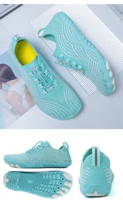 Detailed multi-angle views of non-slip quick-dry aqua shoes for surfing and water sports