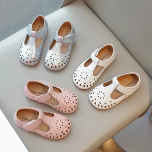 Girls Princess Shoes Hollow Out Floral Design Soft Sole Mary Jane Flats Toddler Little Kid Dress Shoes For Parties School